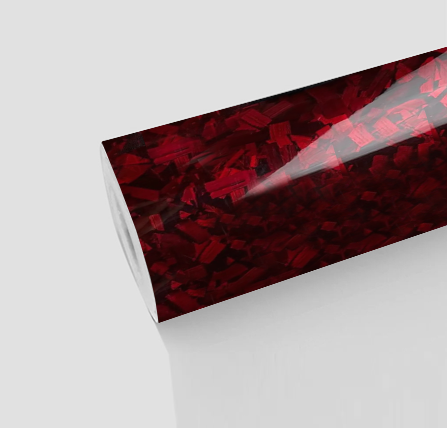 Carbon Rot Glänzend PET