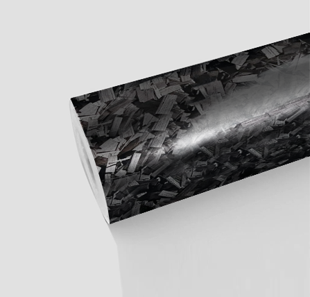 Carbon Silber Glänzend PET